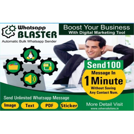 WhatsApp Blaster Digital Marketing Tools Unlimited Text|Image|Audio|Video|PDF Automate Bulk Messaging Sender Software