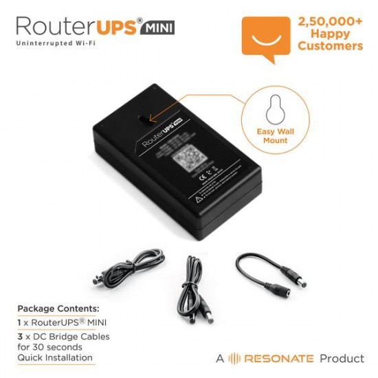 RESONATE RouterUPS Mini CRU12V2AM Power Backup for Router DC UPS