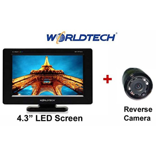 Worldtech 4.3 inch Screen WT-413/22 AV1/AV2 RCA with Camera Backlight LCD Monitor