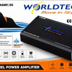 WorldTech WT-4079B.4AMP/26 V24 4 Channel Power Car Amplifier