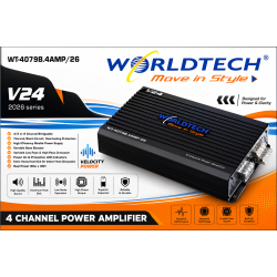 WorldTech WT-4079B.4AMP/26 V24 4 Channel Power Car Amplifier