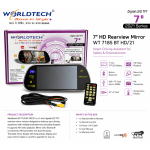 Worldtech WT-7185 BT 7-Inch Mirror Monitor Car Rearview