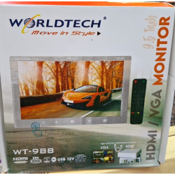 Worldtech 9 inch Screen 9.5 WT-988 AV / RCA/HDMI/VGA LCD Monitor LED Portable TV