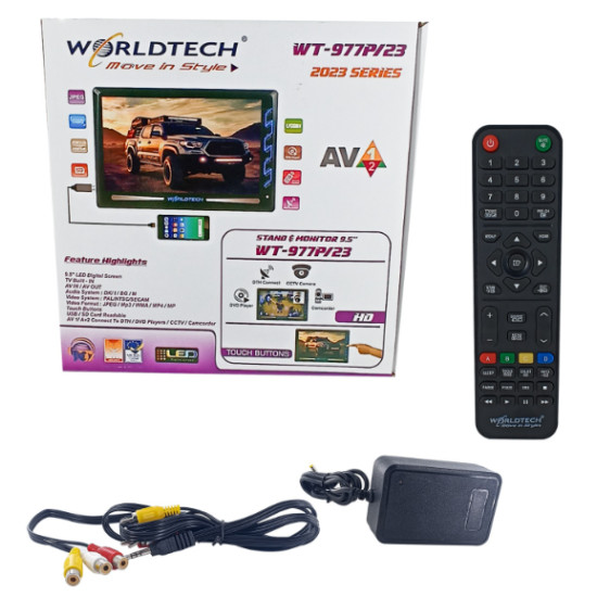 Worldtech TFT977P 9 inch Screen 9.5 TFT977P AV / RCA  LCD Monitor LED TV