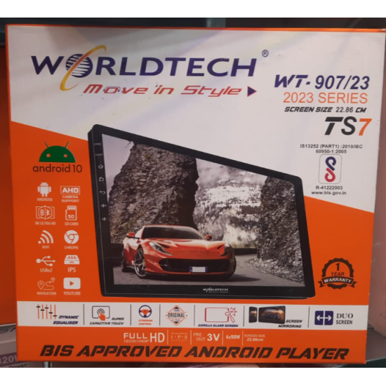 Worldtech WT-907 TS7 9 Inch USB Wifi GPS 2GB/32GB Full HD Double Din Car Stereo Android Player
