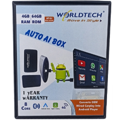 Worldtech Auto Ai Box WIFI Wireless Android Auto Mirror Link Android 11 3+32G Netflix Player Wireless Auto GPS