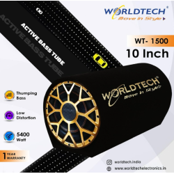 Worldtech 10 Inch WT-1500 5400 Watts High Power Active Bass Tube Subwoofer with Inbuilt Amplifier Powerful Audio and Deep Car BassTube Subwoofer Worldtech 10 Inch WT-1500 5400 Watts High Power Active Bass Tube Subwoofer with Inbuilt Amplifier Powerful Audio and Deep Car BassTube Subwoofer