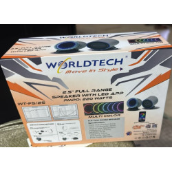 WORLDTECH WT-F5/25 2.5 Inch 220 Watts with LED APP Full Range Portable Car Speaker WORLDTECH WT-F5/25 2.5 Inch 220 Watts with LED APP Full Range Portable Car Speaker