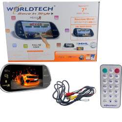 WorldTech 7 Inch Rearview Mirror with Bluetooth Rear View Mirror Full HD, Touch Key, OSD Remote Car Rearview Mirror