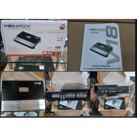 Worldtech WT-4163 V18 4 Channel MOSFET Car Amplifier
