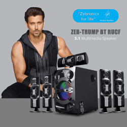 ZEBRONICS ZEB-TRUMP BT RUCF 5.1 Channel 80 Watt Wireless Bluetooth Multimedia Speaker ZEBRONICS ZEB-TRUMP BT RUCF 5.1 Channel 80 Watt Wireless Bluetooth Multimedia Speaker