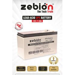 Zebion 12V 7Ah Lead Acid SMF Maintenance Free UPS Battery