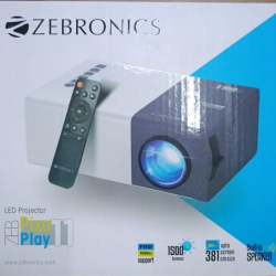 ZEBRONICS ZEB-PIXAPLAY 11 LED with FHD1080p support, built in speaker, Dual power input (1500 lm) Portable Projector