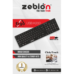 Zebion USB keyboard k200 Black USB Wired Desktop Keyboard