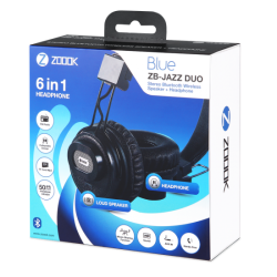 Zoook ZB-Jazz Duo 6 in 1 Wireless Bluetooth Headphone with Mic Bluetooth Headset Zoook ZB-Jazz Duo 6 in 1 Wireless Bluetooth Headphone with Mic Bluetooth Headset