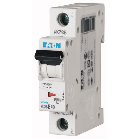 EATON-PLSM-C40-MW-Miniature circuit breaker (MCB), 40 A, 1p, characteristic: C MCB