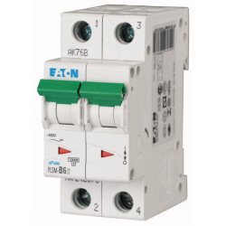 EATON-PLSM-C6/2-MW - Miniature circuit breaker (MCB), 6 A, 2p, characteristic: C MCB