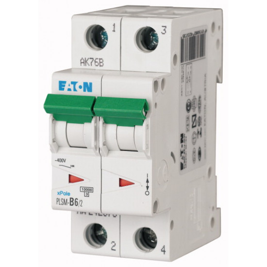 EATON-PLSM-C6/2-MW - Miniature circuit breaker (MCB), 6 A, 2p, characteristic: C MCB